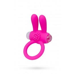 Эрекционное кольцо на пенис с вибрацией, розовое с ушками – фото
