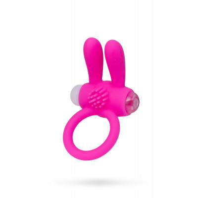 Эрекционное кольцо на пенис с вибрацией, розовое с ушками (36894) – фото 1