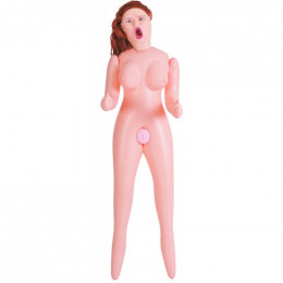 Надувна лялька Scarlett руда з трьома отворами з мастурбатором в комплекті, 160 см
