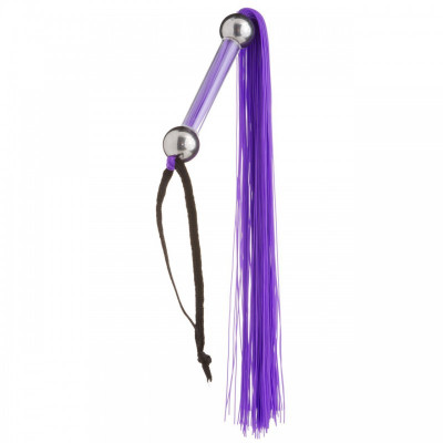 Флоггер (плетка) с двумя шариками и пластиковой ручкой, фиолетовый,  (32850) – фото 1
