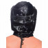 Шлем-маска на голову Bondage Hood с кляпом, черная (39192) – фото 6