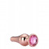 Анальная пробка конической формы Dream Toys с розовым стразом, золотая, S (41984) – фото 6