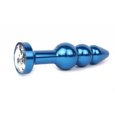 Анальная пробка-елочка украшение металл синяя ANAL JEWELRY PLUGS (37015) – фото 1