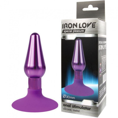 Анальная пробка фиолетовая металл IRON LOVE (37010) – фото 1