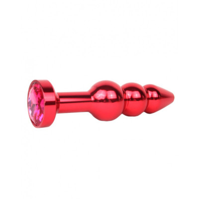 Анальна пробка-ялинка прикраса метал червона ANAL JEWELRY PLUGS (37019) – фото 1