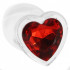 Скляна анальна пробка зі стопером у формі серця з червоним стразом, розмір S (41374) – фото 5