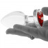 Стеклянная анальная пробка со стоппером в форме сердца с красным стразом, размер S (41374) – фото 4