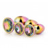 Набор радужных анальных пробок с разноцветными камнями (41706) – фото 6