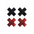 Пэстисы у вигляді хрестиків Поцілунок, 2 пари в комплекті, чорні і червоні (37821) – фото 2