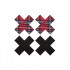 Пэстисы в виде крестиков Школьница, 2 пары в комплекте, черные и красные клетчатые. (37823) – фото 3