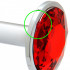 Анальна пробка з круглим червоним каменем, срібляста, S (37301) – фото 3