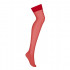 Панчохи еротичні червоні з щільною гумкою, під пояс, L/XL (36322) – фото 3