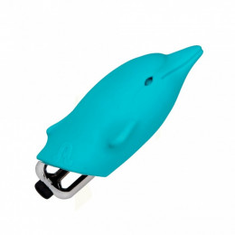 Міні-вібратор у вигляді дельфінчика, блакитний, Adrien Lastic Pocket Vibe Flippy Blue, 7,5 х 2,5 см – фото