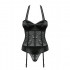 Еротичний напівпрозорий корсет з прикрасою і підвіскою corset & thong L/XL (35846) – фото 8