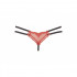 Сексуальные стринги с двойной резинкой красным сердцем вереди и бантиком сзади Heart-shaped String (29257) – фото 3