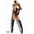 Эротический боди виниловое  со шнуровкой и полупрозрачной тканью Evelyne Demoniq L/XL (31201) – фото 3