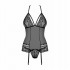 Эротический корсет полупрозрачный с украшением  corset & thong black S/M (35869) – фото 6