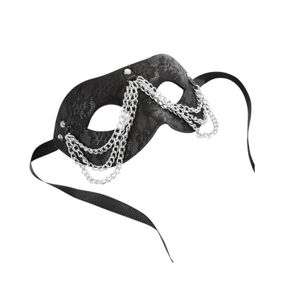 Кружевная маска, декорированная цепями, с лентами для завязывания, черный (40772) – фото 1