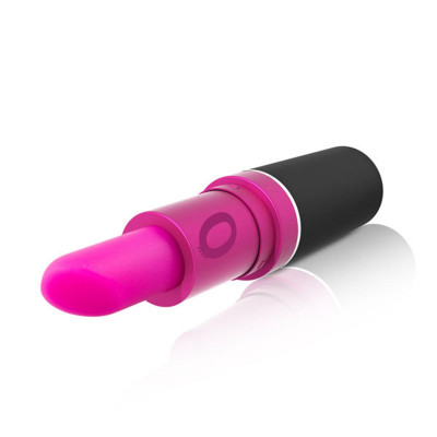 Мини вибратор в форме губной помады, силикон, черный с розовым, 3 х 1,1 см (40755) – фото 1