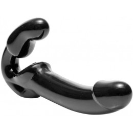 Безремневой страпон черного цвета, 25 см – фото