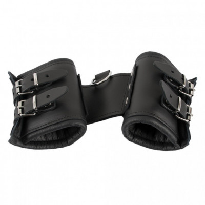 Чорні шкіряні наручники ZADO (S-L) (40445) – фото 1