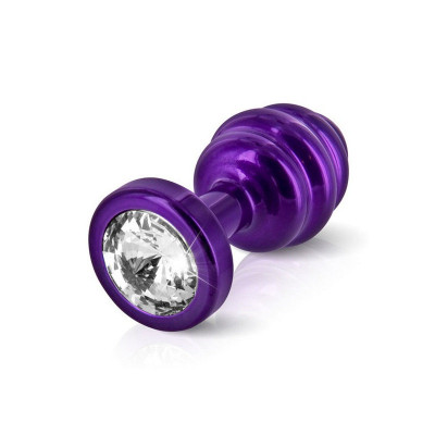 Анальная пробка со стразом Diogol, фиолетовая, 35 мм (40670) – фото 1