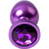 Анальная пробка с кристаллом аметист, фиолетовая, 7.2 х 2.8 см (41678) – фото 3