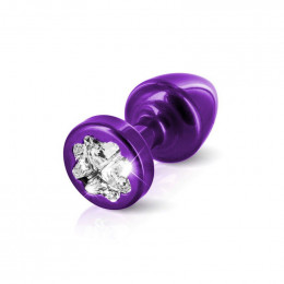 Анальная пробка Diogol с кристаллом, фиолетовая, 25 мм – фото