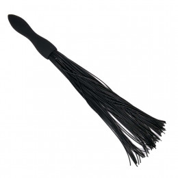 Анальная пробка-плетка (флоггер) с хвостом, черная, 50 см