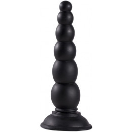 Анальная елочка Dream Toys, на присоске, черная, 16 х 4.7 см – фото