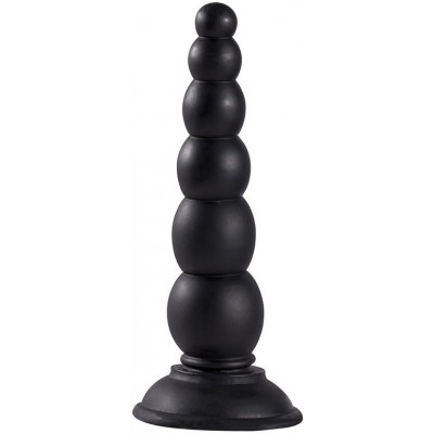 Анальная елочка Dream Toys, на присоске, черная, 16 х 4.7 см (22042) – фото 1