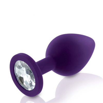 Анальная пробка Rianne S силиконовая, фиолетовая, маленького размера 7.2 см х 3 см (34530) – фото 1