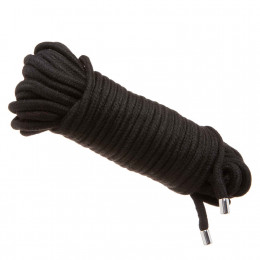 Мотузка для шибарі чорна з металевими наконечниками 20 м.  – фото