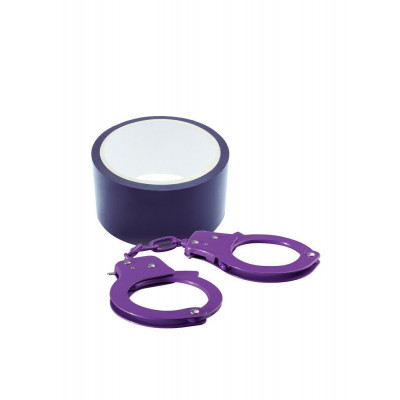 Набор наручники и скотч Bondx, фиолетовый (28407) – фото 1