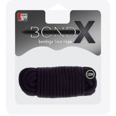 Мотузка для бондажа BondX бавовняна, 10 м, чорна (21581) – фото 1