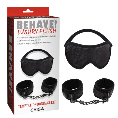 Набір маска і наручники ажур Behave Luxury Fetish (34818) – фото 1