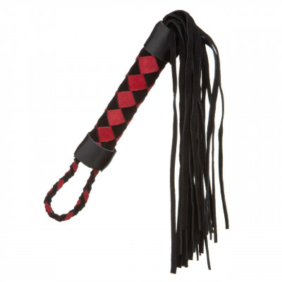 Флоггер (плетка) красно-черный замш 22 см ручка ромб NO TABOO (32845) – фото 1