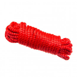 Шелковая верёвка для шибари красная 10 м.  – фото