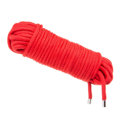 Веревка для шибари красная с металлическими наконечниками 20 м.  (33079) – фото 1