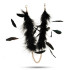 Наручники черные с длинными перьями на золотой цепочке NO TABOO (33418) – фото 2