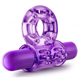Эрекционное кольцо с  вибрацией, фиолетовое