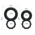 Набор эрекционных колец Baile Ring, двойные, черные (216796) – фото 3