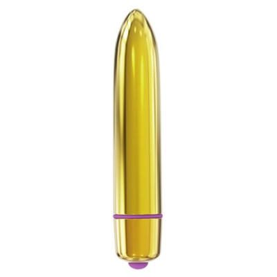 Вібратор міні з загостреним кінчиком BAILE Mini vive, золотистий, 10 х 1.7 см (216791) – фото 1