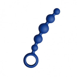 Анальная цепочка Joy Division Joyballs anal wave, силиконовая, синяя, 17.5 см – фото
