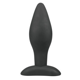 Анальная пробка силиконовая Easytoys Large Black Silicone Buttplug, черная, 14 х 4.5 см