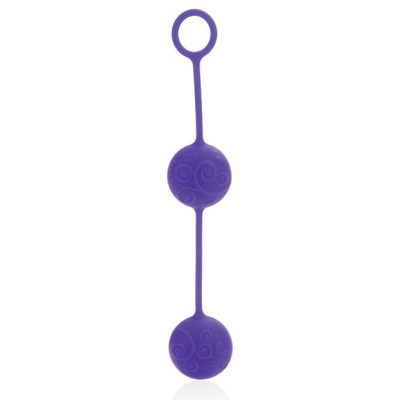 Вагинальные шарики с рельефом Posh Silicone O Balls, силиконовые, фиолетовые (215852) – фото 1