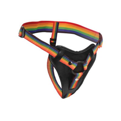 Труси для страпона з кільцевим кріпленням Strap-U Rainbow harness, різнокольорові, універсальний розмір (214515) – фото 1