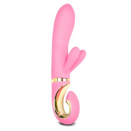 Вибратор-кролик G-Vibe из силикона, розовый, 23.5 см х 4 см – фото