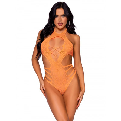 Сексуальне боді Leg Avenue Meet Me in Malibu Lace Bodysuit оранжевого кольору, розмір OS (207579) – фото 1