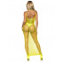 Эротическое платье длинное в крупную сетку Leg Avenue желтое, O/S (207503) – фото 2